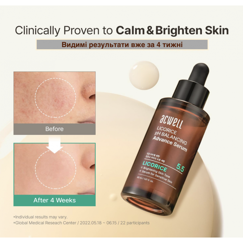 Сироватка ACWELL Licorice pH Balancing Advanced Facial Ampoule