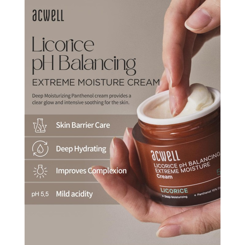 Зволожуючий крем з солодкою ACWELL Licorice pH Balancing Essential Cream