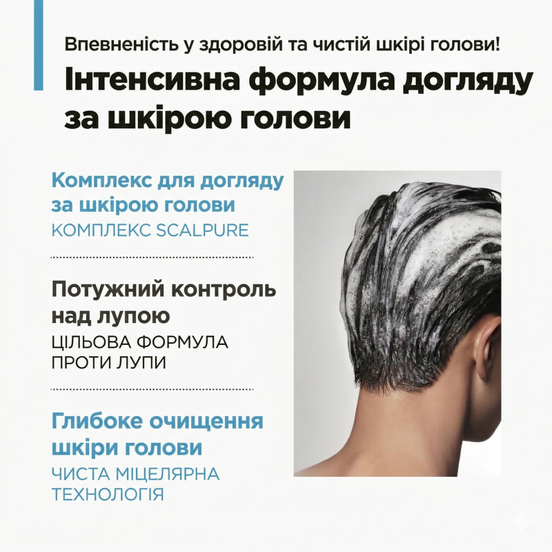 Інтенсивний шампунь проти лупи AMOS Professional Pure Smart Shampoo Deep Action