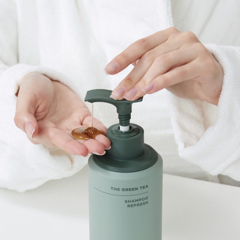 Шампунь для покращення росту волосся AMOS Professional The Green Tea Shampoo Refresh, 500 мл