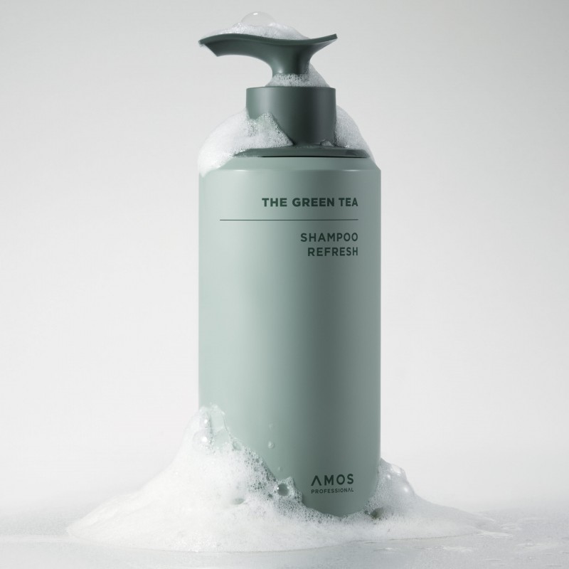 Шампунь для покращення росту волосся AMOS Professional The Green Tea Shampoo Refresh, 500 мл