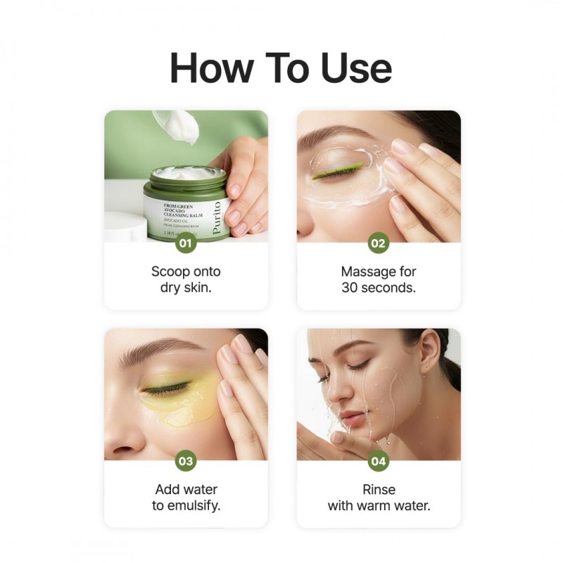 Очищуючий бальзам з авокадо для зняття макіяжу Purito SEOUL From Green Avocado Cleansing Balm, 100 мл