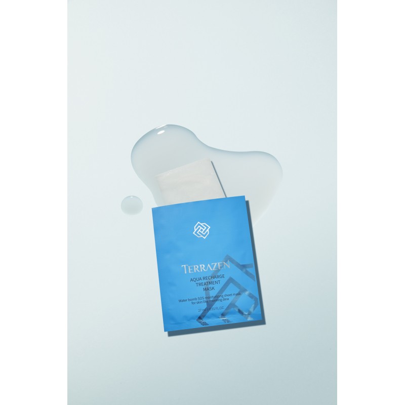 TERRAZEN Aqua Recharge Treatment Mask інтенсивно зволожуюча тканинна маска з гіалуроновим комплексом, 10 шт
