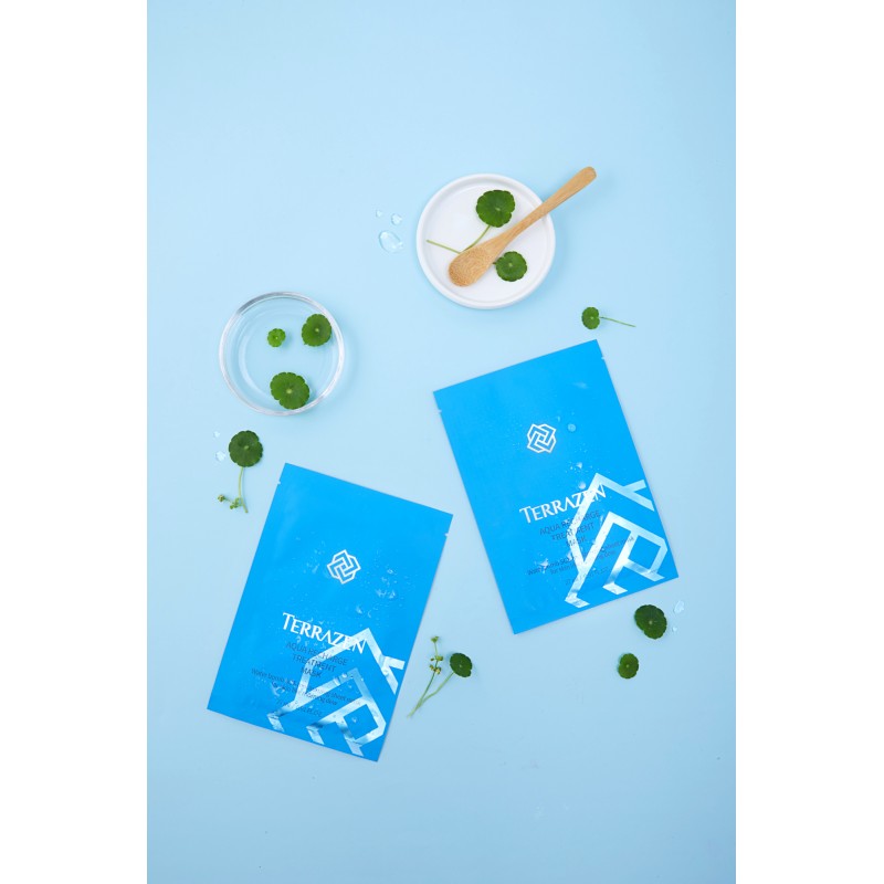 TERRAZEN Aqua Recharge Treatment Mask інтенсивно зволожуюча тканинна маска з гіалуроновим комплексом, 10 шт