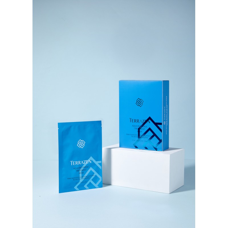 TERRAZEN Aqua Recharge Treatment Mask інтенсивно зволожуюча тканинна маска з гіалуроновим комплексом, 10 шт