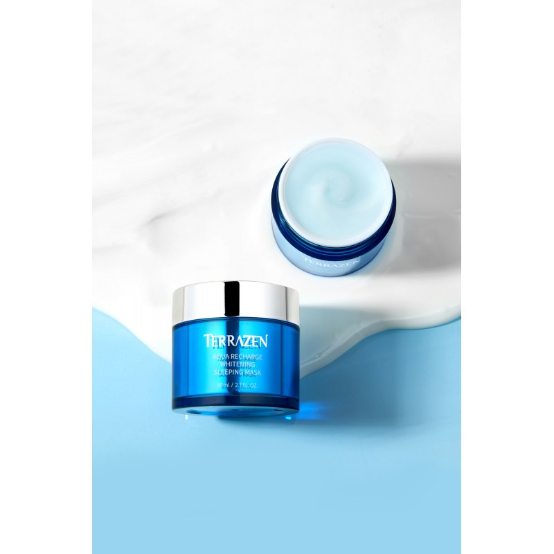 TERRAZEN Aqua Recharge Whitening Sleeping Mask нічна маска зі зволожуючим та освітлюючим ефектом, 80 мл