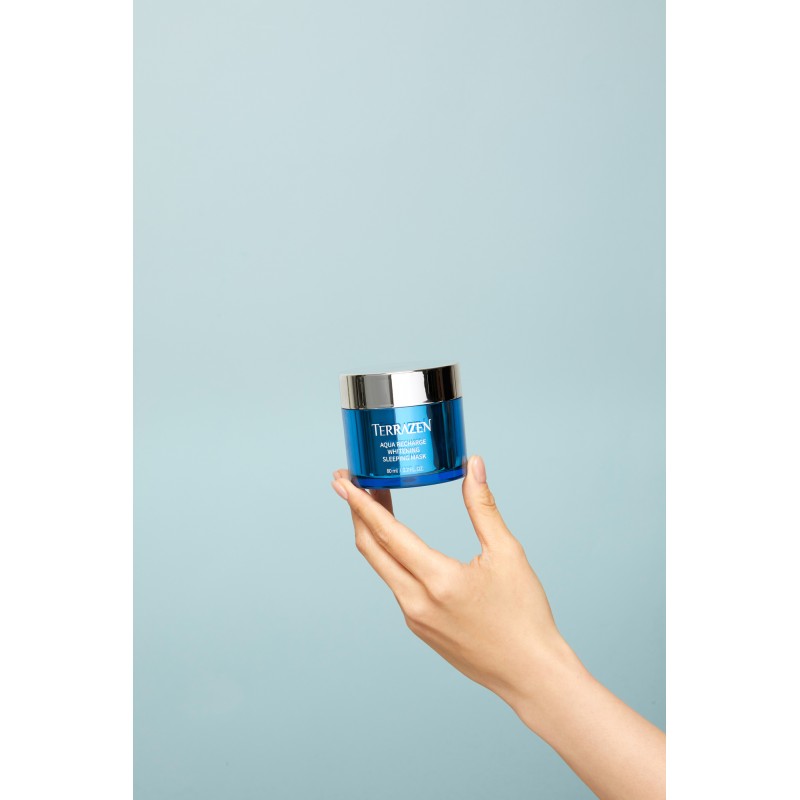 TERRAZEN Aqua Recharge Whitening Sleeping Mask нічна маска зі зволожуючим та освітлюючим ефектом, 80 мл