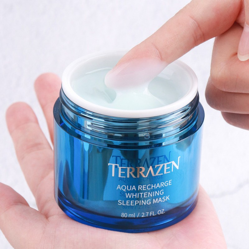 TERRAZEN Aqua Recharge Whitening Sleeping Mask нічна маска зі зволожуючим та освітлюючим ефектом, 80 мл