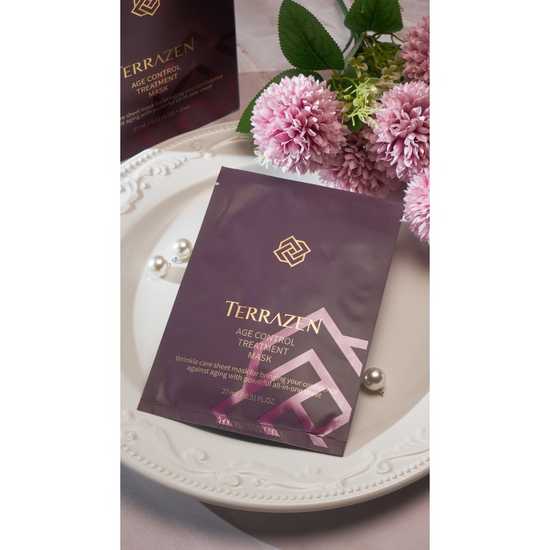 TERRAZEN Age Control Treatment Mask омолоджуюча тканинна маска з ектоїном та морськими екстрактами, 10 шт