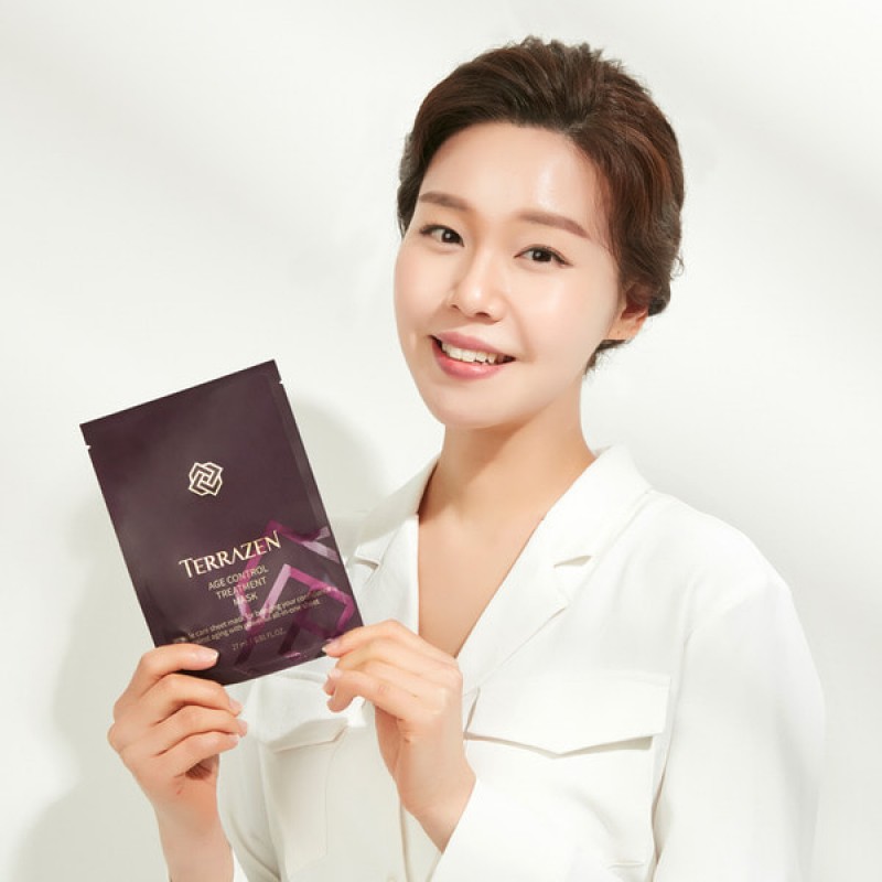 TERRAZEN Age Control Treatment Mask омолоджуюча тканинна маска з ектоїном та морськими екстрактами, 10 шт