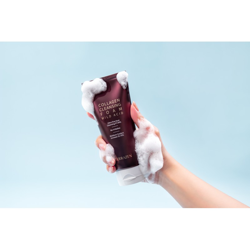 TERRAZEN Collagen Cleansing Foam Mild Acid мягкая очищающая пенка с коллагеном и центеллой, 140 мл