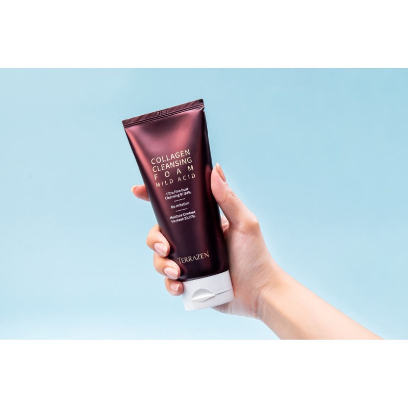 TERRAZEN Collagen Cleansing Foam Mild Acid мягкая очищающая пенка с коллагеном и центеллой, 140 мл