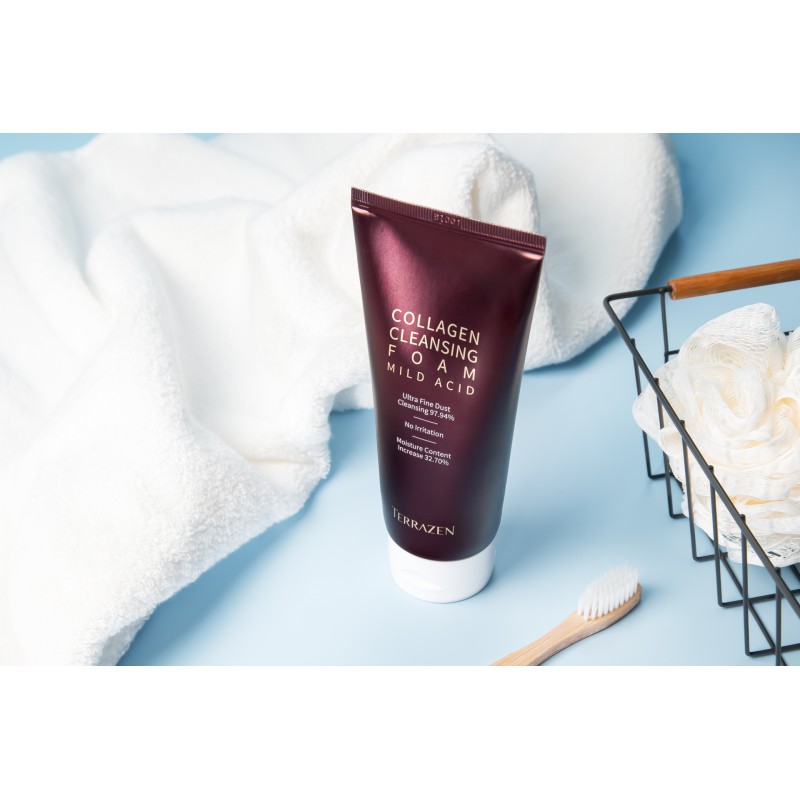 TERRAZEN Collagen Cleansing Foam Mild Acid мягкая очищающая пенка с коллагеном и центеллой, 140 мл