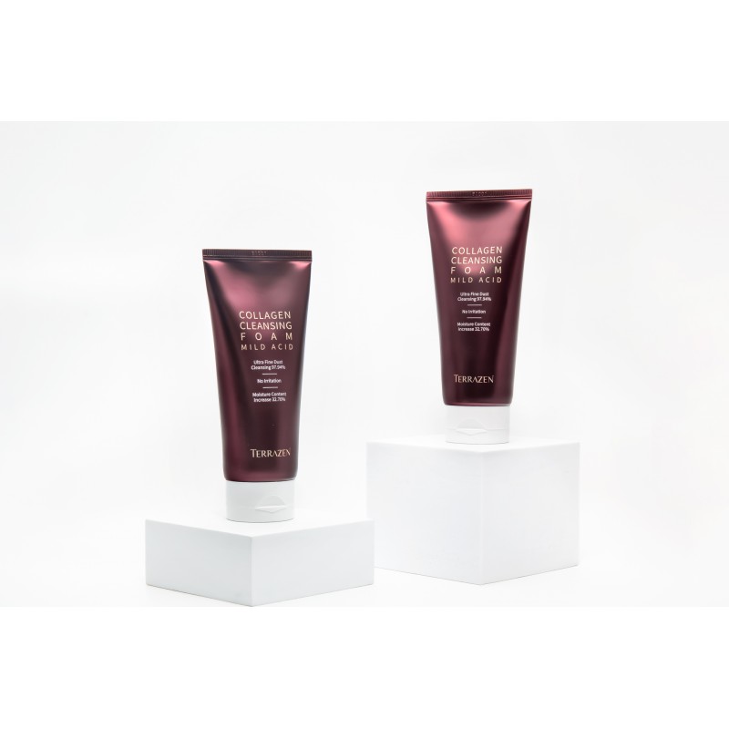 TERRAZEN Collagen Cleansing Foam Mild Acid мягкая очищающая пенка с коллагеном и центеллой, 140 мл