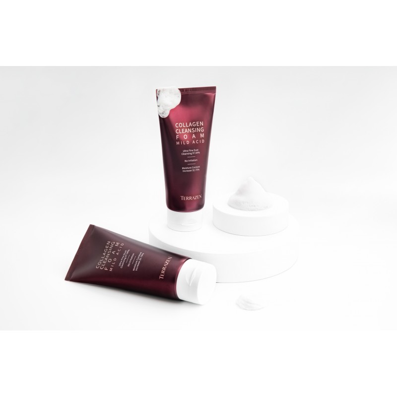 TERRAZEN Collagen Cleansing Foam Mild Acid мягкая очищающая пенка с коллагеном и центеллой, 140 мл