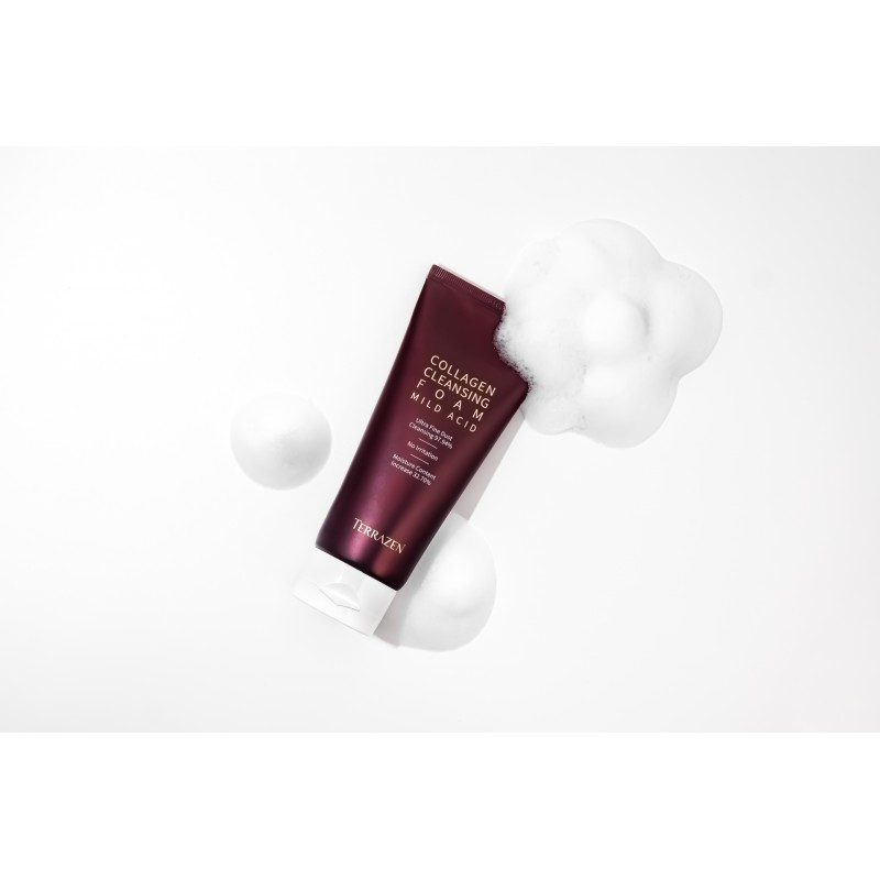 TERRAZEN Collagen Cleansing Foam Mild Acid мягкая очищающая пенка с коллагеном и центеллой, 140 мл