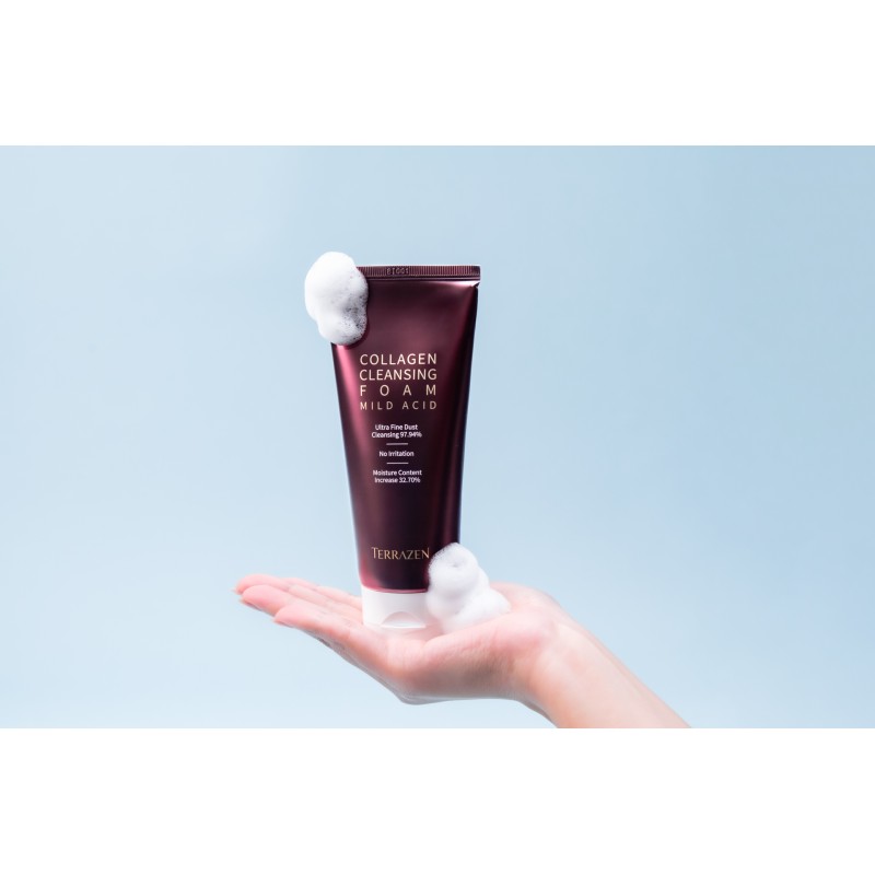 TERRAZEN Collagen Cleansing Foam Mild Acid мягкая очищающая пенка с коллагеном и центеллой, 140 мл