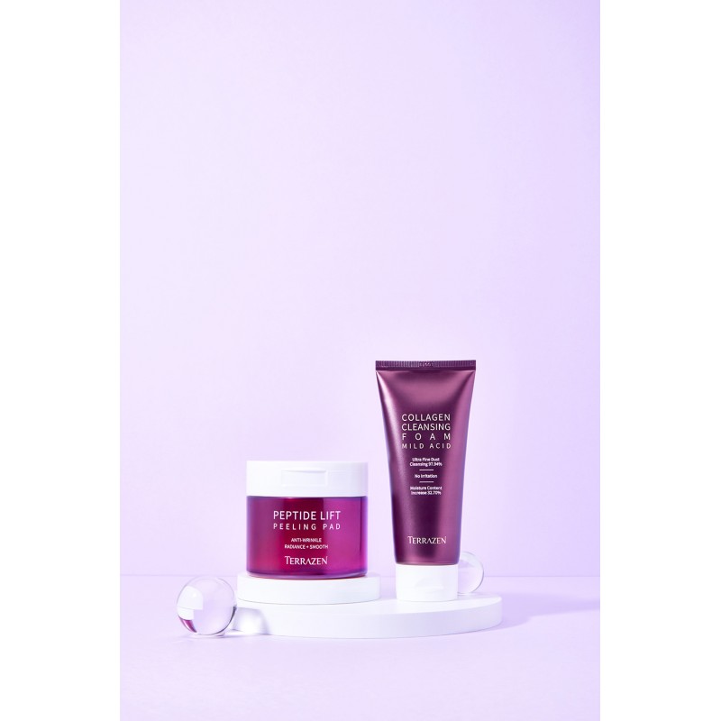 TERRAZEN Peptide Lift Peeling Pad пилинг-пады с пептидным комплексом и кислотами AHA+BHA+PHA, 60 шт