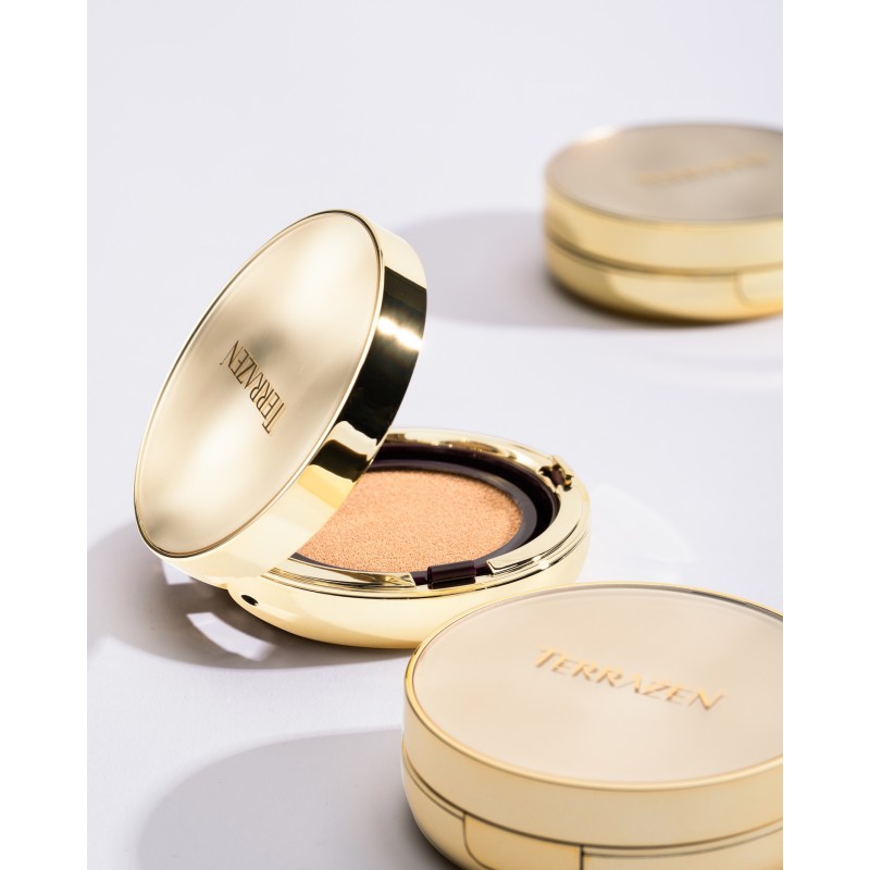 TERRAZEN Perfect Finish Cushion №21 Bright Beige невагомий тональний кушон із запасним блоком, 15 г × 2 шт