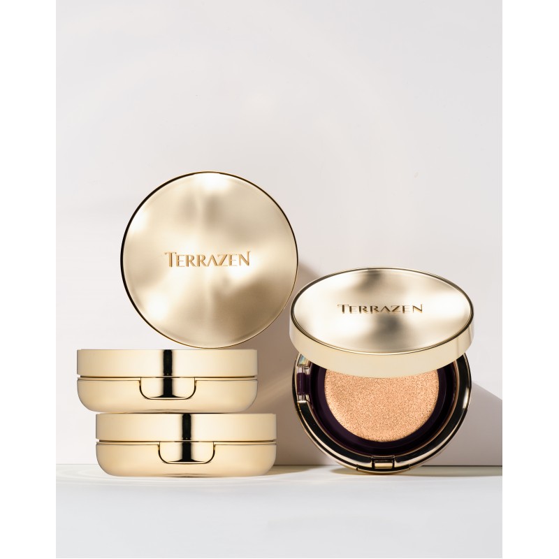 TERRAZEN Perfect Finish Cushion №21 Bright Beige невагомий тональний кушон із запасним блоком, 15 г × 2 шт