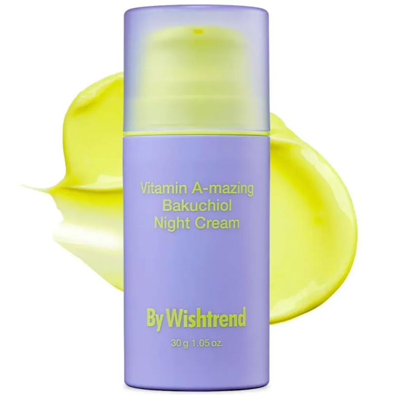 Нічний крем для обличчя з вітаміном А і бакучиолом By Wishtrend Vitamin A-mazing Bakuchiol Night Cream, 30мл