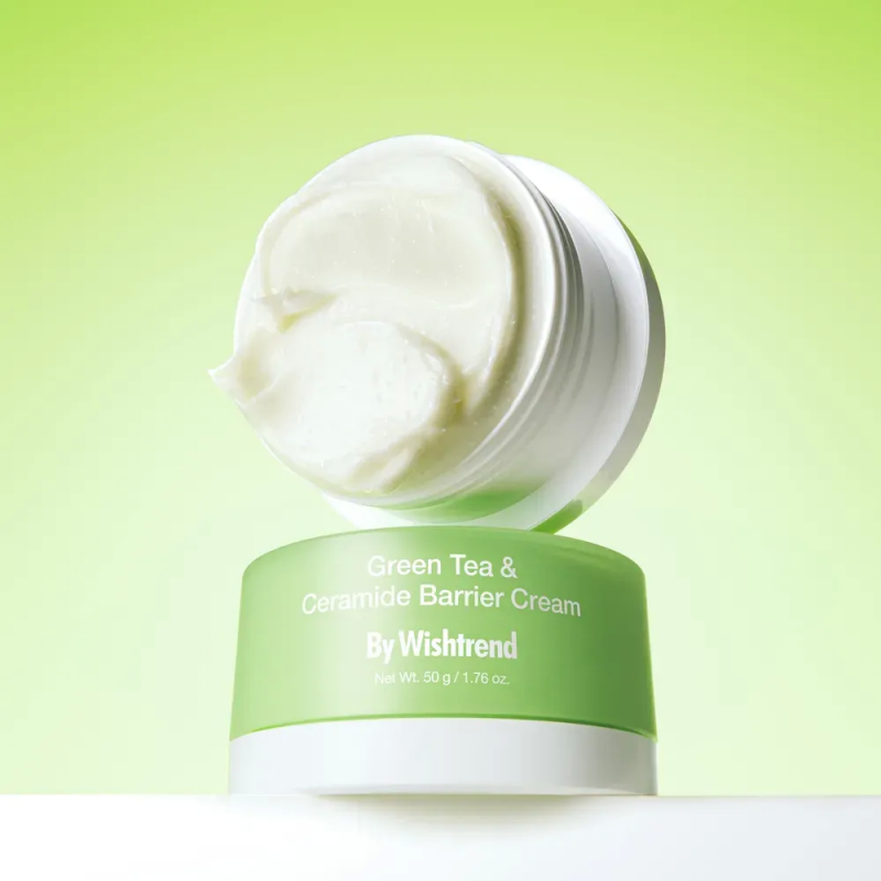 Відновлювальний крем із зеленим чаєм та керамідами By Wishtrend Green Tea & Ceramide Barrier Cream, 50 мл