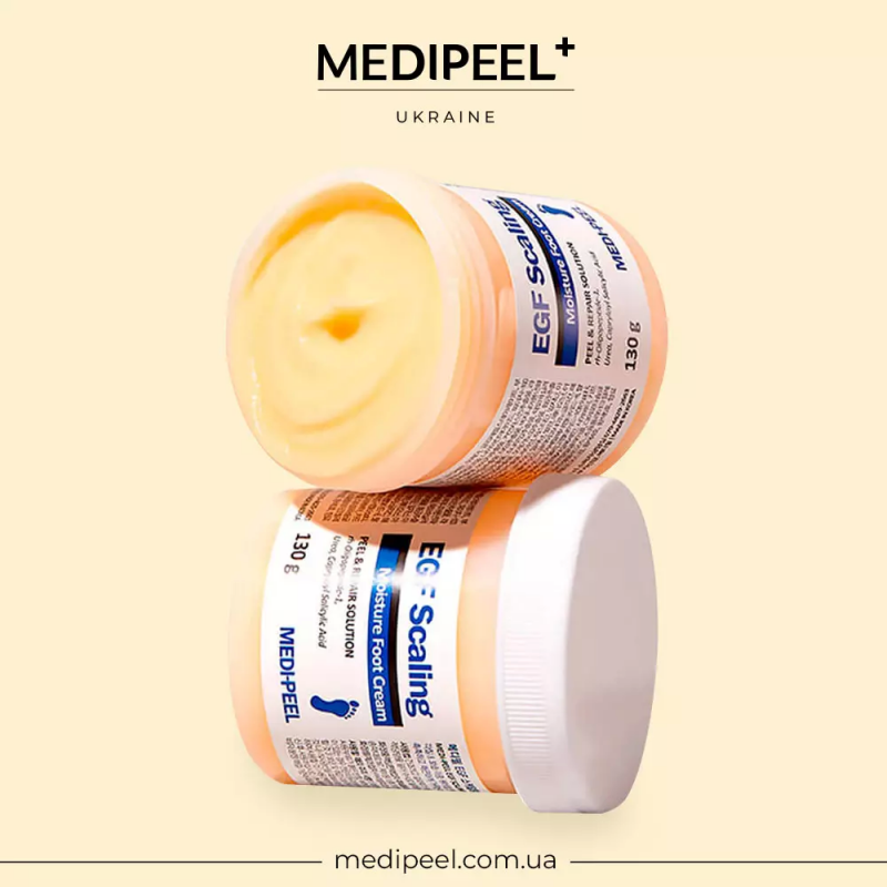 Пом'якшувальний пілінг-крем для ніг MEDI PEEL EGF Scaling Moisture Foot Cream 2.0 з EGF, сечовиною, медом та LHA для ніг, 130г