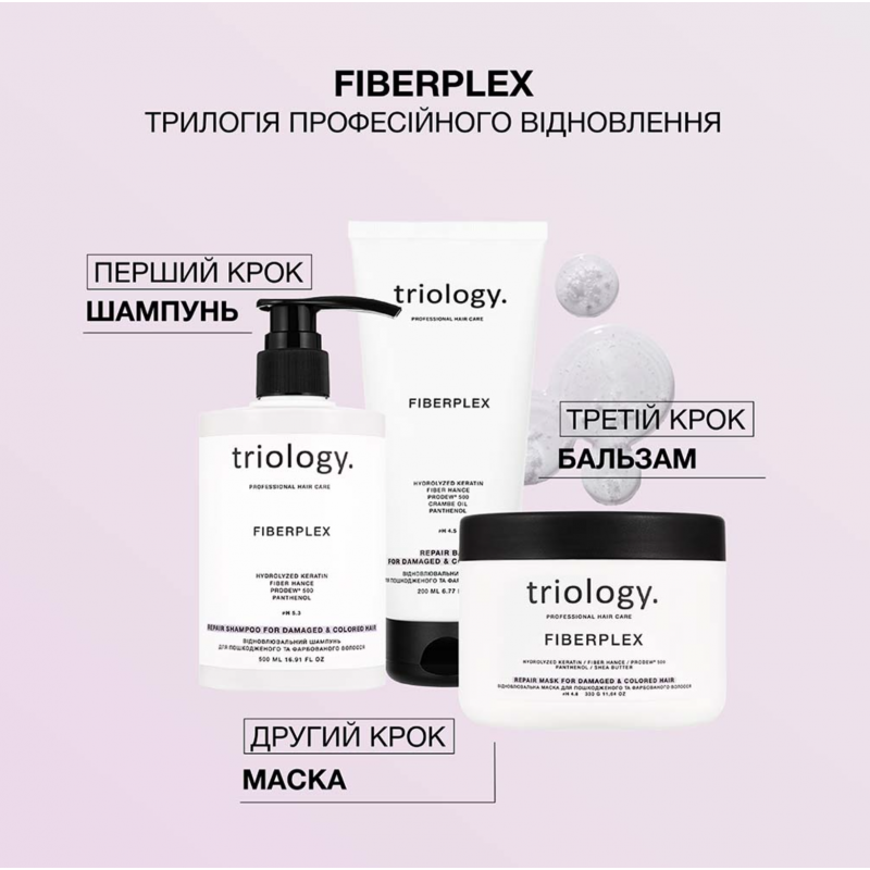 Восстанавливающий бальзам для поврежденных и окрашенных волос Triology Fiberplex Repair Balm, 200 мл