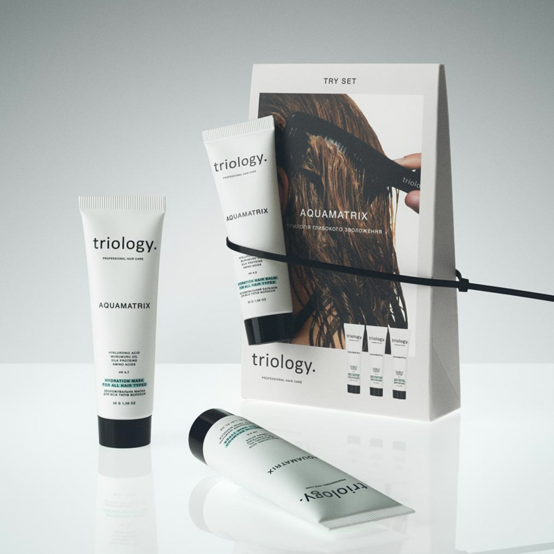 Трилогия глубокого увлажнения Triology Aquamatrix Try Set, набор миниатюр 30 мл + 30 г + 30 г