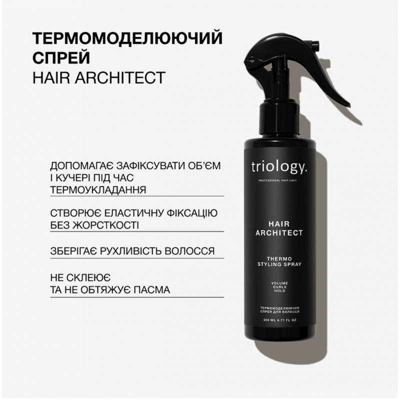 Термомоделирующий спрей для волос Triology Hair Architect Thermo Styling Spray, 200 мл