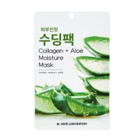Зволожуюча та заспокійлива маска W.SKIN LABORATORY Colagen+Aloe Moisture Mask, 22 мл