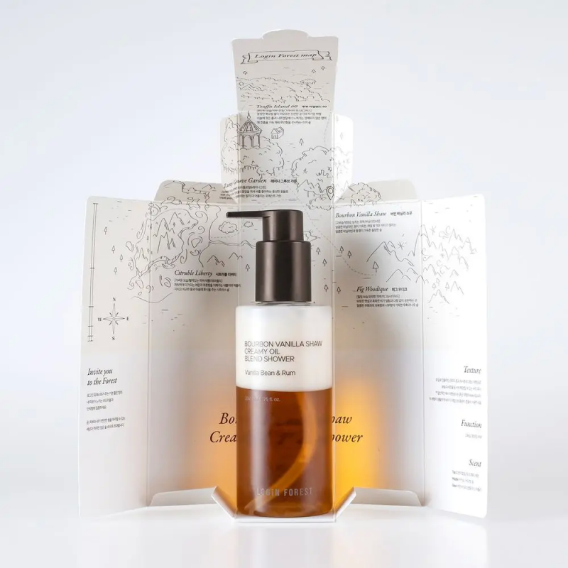 Двофазний гель для душу з ароматом бурбонської ванілі LOGIN FOREST Bourbon Vanilla Shaw Creamy Oil Blend Shower, 200 мл