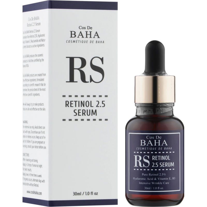 Оновлююча сироватка з ретинолом 2.5% COS DE BAHA Retinol 2.5 Serum (RS), 30 мл