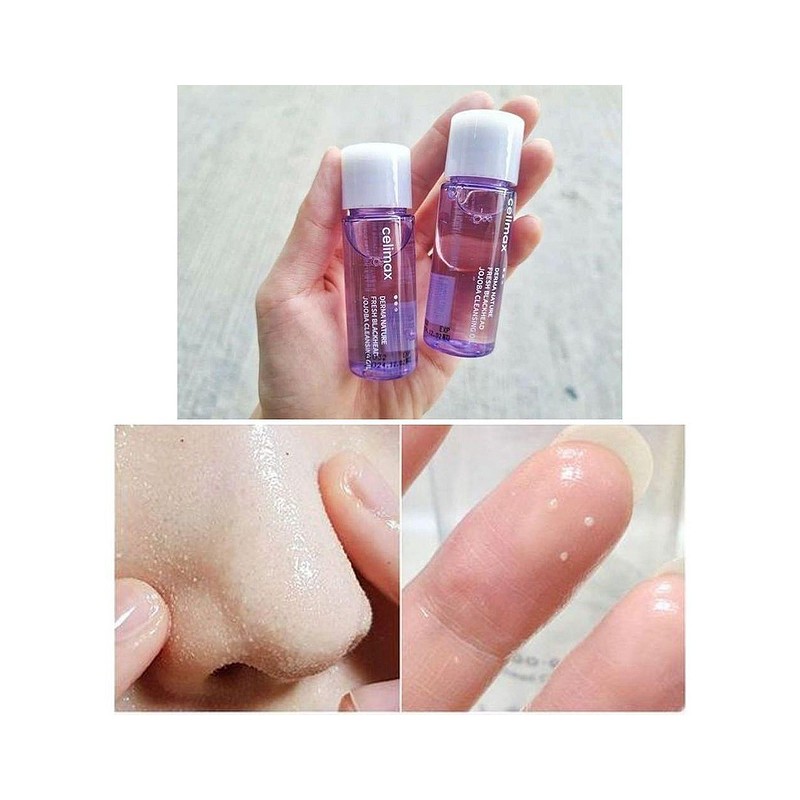 Гидрофильное масло для очищения лица с маслом жожоба CELIMAX Derma Nature Fresh Blackhead Jojoba Cleansing Oil Миниатюра, 20 мл