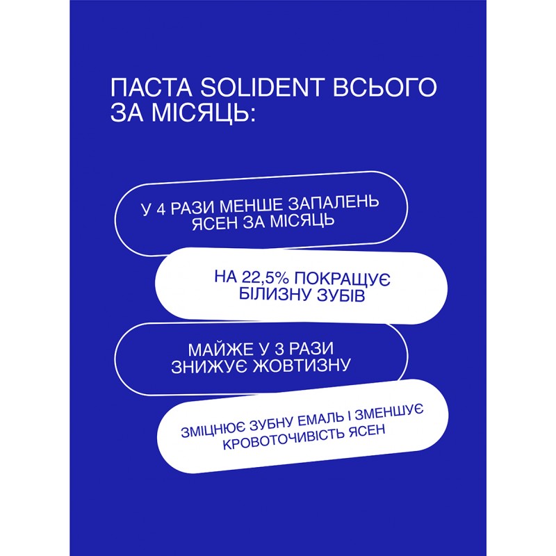 Щоденна відбілювальна зубна паста Solident Blackcurrant mint  смородина-м'ята, 90 г