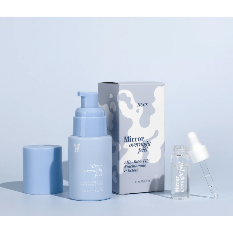 Нічна мультикислотна пілінг-сироватка HUGS Mirror Overnight Peel, 30 мл