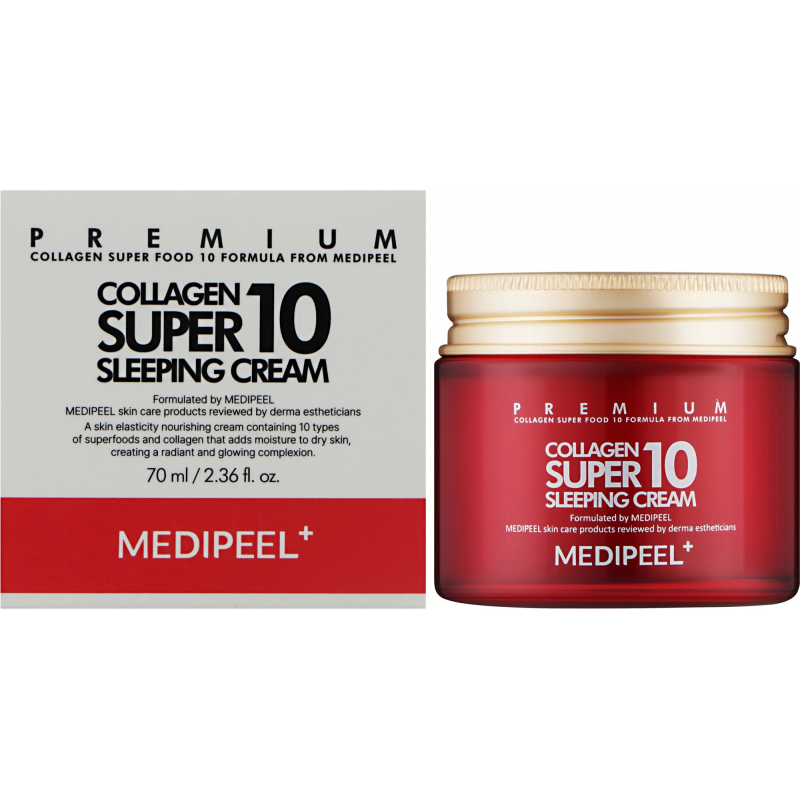 Ночной омолаживающий крем для лица с коллагеном MEDI-PEEL Collagen Super 10 Sleeping Cream, 70 мл