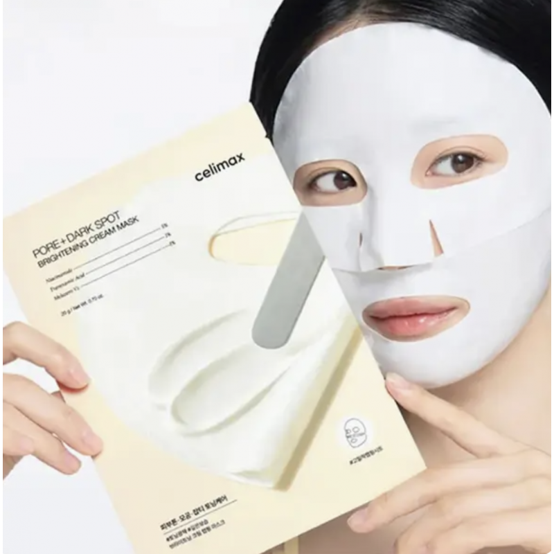 Осветляющая крем-маска для лица с ниацинамидом и керамидами Celimax Pore+ Dark Spot Brightening Cream Mask, 20 г