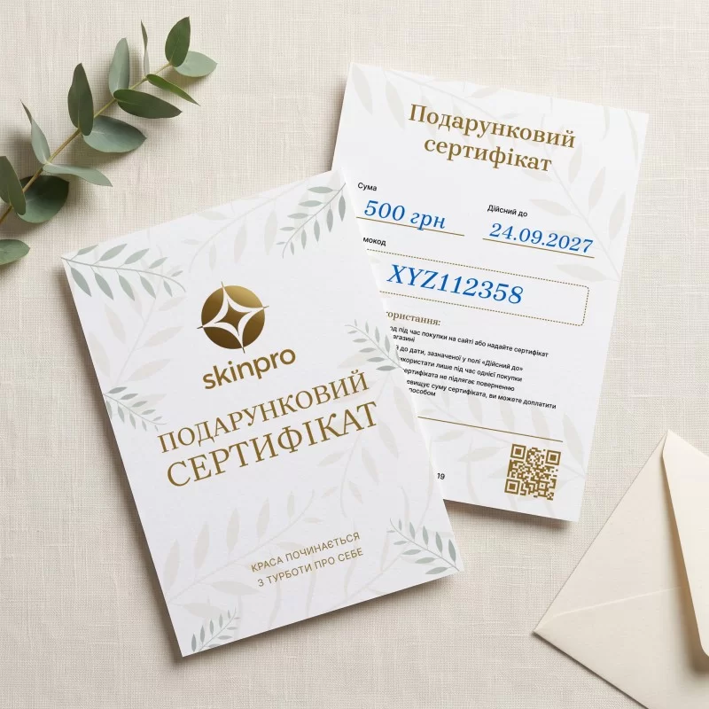 Подарунковий сертифікат SkinPro на косметику