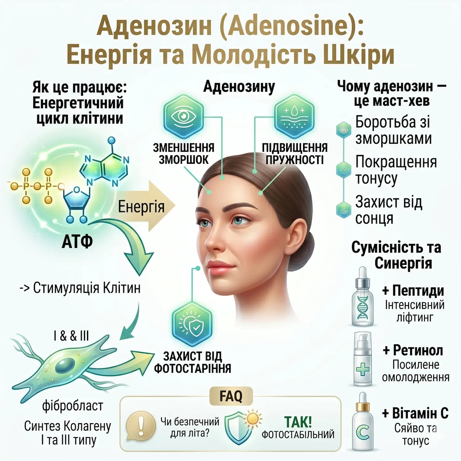Аденозин: Енергія та молодість шкіри